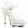 FABULICIOUS Cocktail-508MG Clear Glitter FItness Bikini Model Strap Sandal Heels