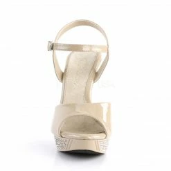 FABULICIOUS Elegant-409 Cream White Rhinestones Party Dress Wedding Heels