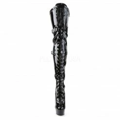 PLEASER Delight-3028 Black Stripper Exotic Dancer Showgirl Club Sexy Thigh Boots