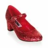Heels FUNTASMA Schoolgirl-50G Red Glitter Mary Janes Dorothy Costume Halloween 2" Heel