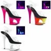 PLEASER Moon-708UV UV Blacklight Reactive Stripper Dancer Club Platform 7" Heels