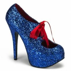 Discontinued BORDELLO Teeze-10G Glitter Pinup Burlesque Showgirl Platform Heels