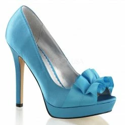 Discontinued FABULICIOUS Lumina-42 Satin Frilled Dress Formal Wedding Pump Heels