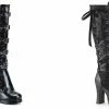 DEMONIA Crypto-106 Black Red Corset Gothic Steampunk Platform Knee Boots Sz 5-12