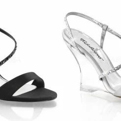 Discontinued FABULICIOUS Lovely-417 Rhinestone Dress Formal Wedges Sandals Heels