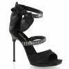 Discontinued FABULICIOUS Chic-48 Black Satin Rhinestone Evening Party 4.5" Heels