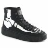 DEMONIA Sneeker-252 Men's Unisex Skeleton X-Ray Bone High Top Creeper Sneakers Mens/Unisex
