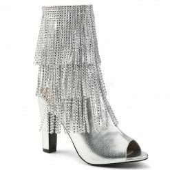 Discontinued PLEASER PINK LABEL Queen-100 Rainbow Pride Fringe Drag Boots 8-15