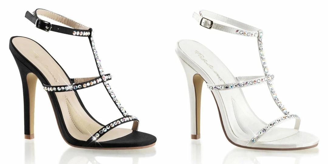 Discontinued FABULICIOUS Melody-18 Rhinestones Dress Wedding Formal 4.5" Heels