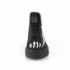 DEMONIA Sneeker-252 Men's Unisex Skeleton X-Ray Bone High Top Creeper Sneakers Mens/Unisex