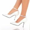 Discontinued PLEASER Vanity-431 White Work Dress Pumps 4" Heels Drag Women 4-15