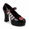 FUNTASMA Queen-55 Queen Of Hearts Costume Dress Up Cosplay Halloween Heels Shoes