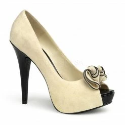 Discontinued FABULICIOUS Lolita-10 Black Cream Red Suede Work Party Heels Pumps