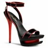 PLEASER Blondie-631-2 Black Red Dress Party Club Double Platform 6" High Heels