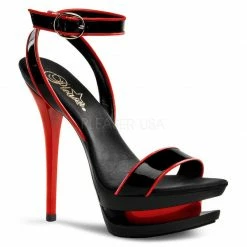 PLEASER Blondie-631-2 Black Red Dress Party Club Double Platform 6" High Heels