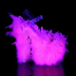 Discontinued PLEASER Flamingo-808F Marabou Feathers Blacklight Reactive Stripper Club 8