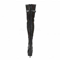 PLEASER Delight-3025ML Sexy Goth Black Lace Appliqued Mesh 6