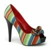 Discontinued FABULICIOUS Lolita-12 Serape Print Fabric Multi Party Heels Pumps