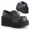 DEMONIA Dank-110 Goth Punk Cyber Black Roses Flowers Spike Platforms Shoes Heels