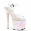 PLEASER Unicorn-708LG Opal Glitter Ombre Stripper Pole Dancer Platforms 7" Heels