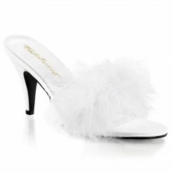 Fabulicious / Pleaser Pink Label FABULICIOUS Amour-03 Black White Pink Red Marabou Slippers 3