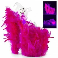 Discontinued PLEASER Flamingo-808F Marabou Feathers Blacklight Reactive Stripper Club 8