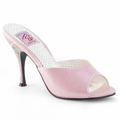 PINUP COUTURE Monroe-05 Rhinestone Retro Pin Up Dress Wedding Slides Mules Heels