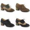 PINUP COUTURE Russell-34 Wingtip Oxfords Brogue Detail 2" Heels Shoes