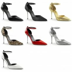 Discontinued PLEASER PINK LABEL Appeal-21 Metal Stiletto Heels Drag Pumps 4-15