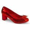 FUNTASMA Dorothy-01 Red Sequins Wizard Of Oz Ruby Slipper Halloween Costume Heel