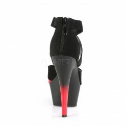 PLEASER Kiss-221 Black Nubuck Red Patent Sexy Strap Pole Dancer Club 6