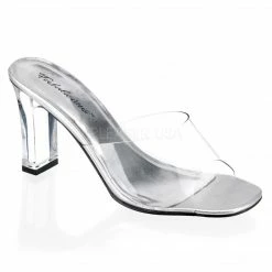 FABULICIOUS Romance-301 Clear Slides Sandals 3.25