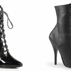 PLEASER Seduce-1020 Black Ankle Boots 5" Heels Drag Cross Dresser Women's 5-15