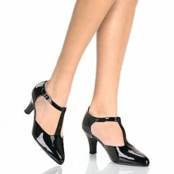 Heels PLEASER PINK LABEL Divine-415 Work Dress T-Strap Pumps 3" Heel Drag Women's 8-15