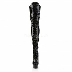 PLEASER Delight-3023 Black Stripper Exotic Dancer Showgirl Club Sexy Thigh Boots