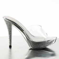 FABULICIOUS Elegant-401 Gold Silver Rhinestone Fitness Model Comp Wedding Heels