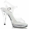 FABULICIOUS Flair-408 Clear Fitness Comp Drag Dress Party Straps 4.5" Heels 4-15