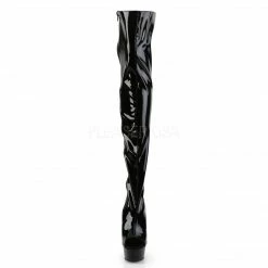 PLEASER Delight-3017 Black Open Toe Heel Lace Up Back Zip 6