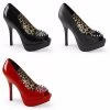 Discontinued DEMONIA Pixie-17 Black Red Heart Spikes Studs Platforms Pumps Heels