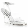FABULICIOUS Lovely-406 Clear Ankle Strap Party Wedding 4" Wedges Sandals Heels
