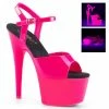 PLEASER Adore-709UV Blacklight Reactive 7" Stripper Dancer Club Platforms Heels