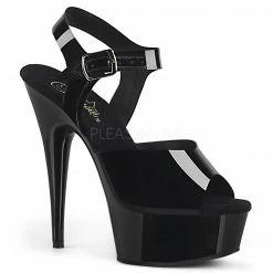 PLEASER Delight-608N Black Jelly TPU Pole Dancer 6" Heels