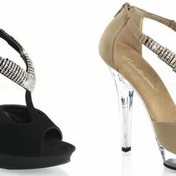 Discontinued FABULICIOUS Lip-155 Nubuck Rhinestone Party Dress Formal 5" Heels