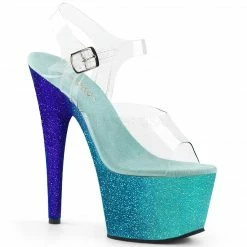 PLEASER Adore-708OMBRE Ombre Effect Glitter 7" Stripper Club Platforms Heels