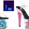 Discontinued PLEASER Radiant-708NSB Blacklight Reactive Sequins Balls Dancer Club 7" Heels