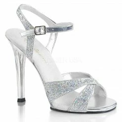 FABULICIOUS Gala-19 Silver Multi Glitter Dress Formal Party Wedding 4.5" Heel Heels