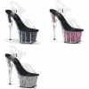 PLEASER Adore-708CG Confetti Glitter 7" Stripper Club Clubwear Platforms Heels