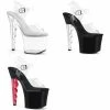 Discontinued PLEASER Scallop-708 Stripper Pole Dancer Club Strap Platform 7" Scalloped Heels