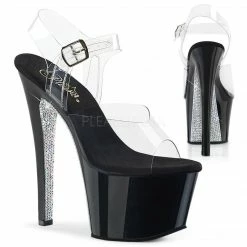 PLEASER Sky-308CRS Rhinestones Pole Dancer Club Ankle Strap Platform 7