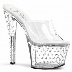 PLEASER Stardust-701 Chrome Rhinestones Stripper Pole Dancer Platforms 7